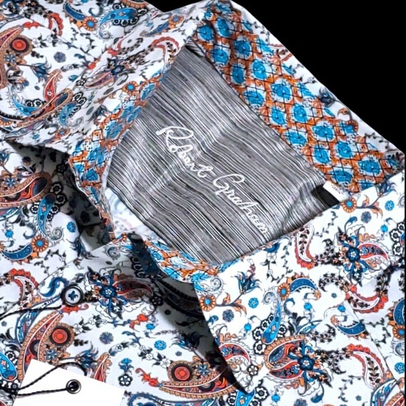 NEW Robert Graham Paisley Floral Colorful 3XL Multicolor Sport Shirt - Picture 5 of 12